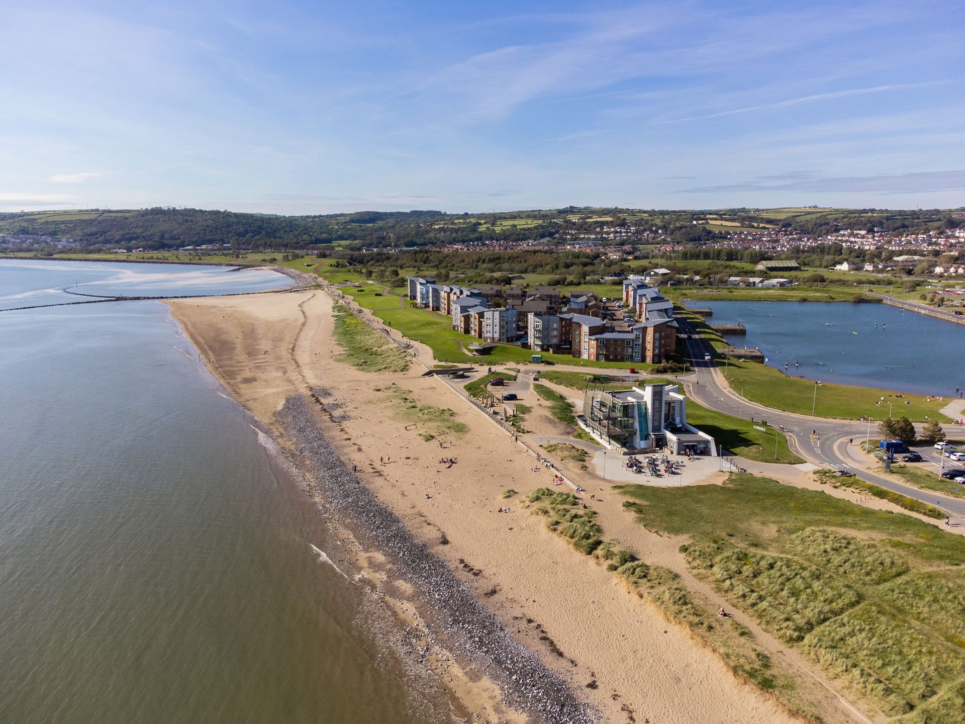 st-ellis-bay-aerial st ellis bay bistro brasserie llanelli carmarthenshire
