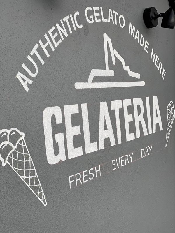 llanelli gelateria ice cream painted sign at st ellis bay llanelli