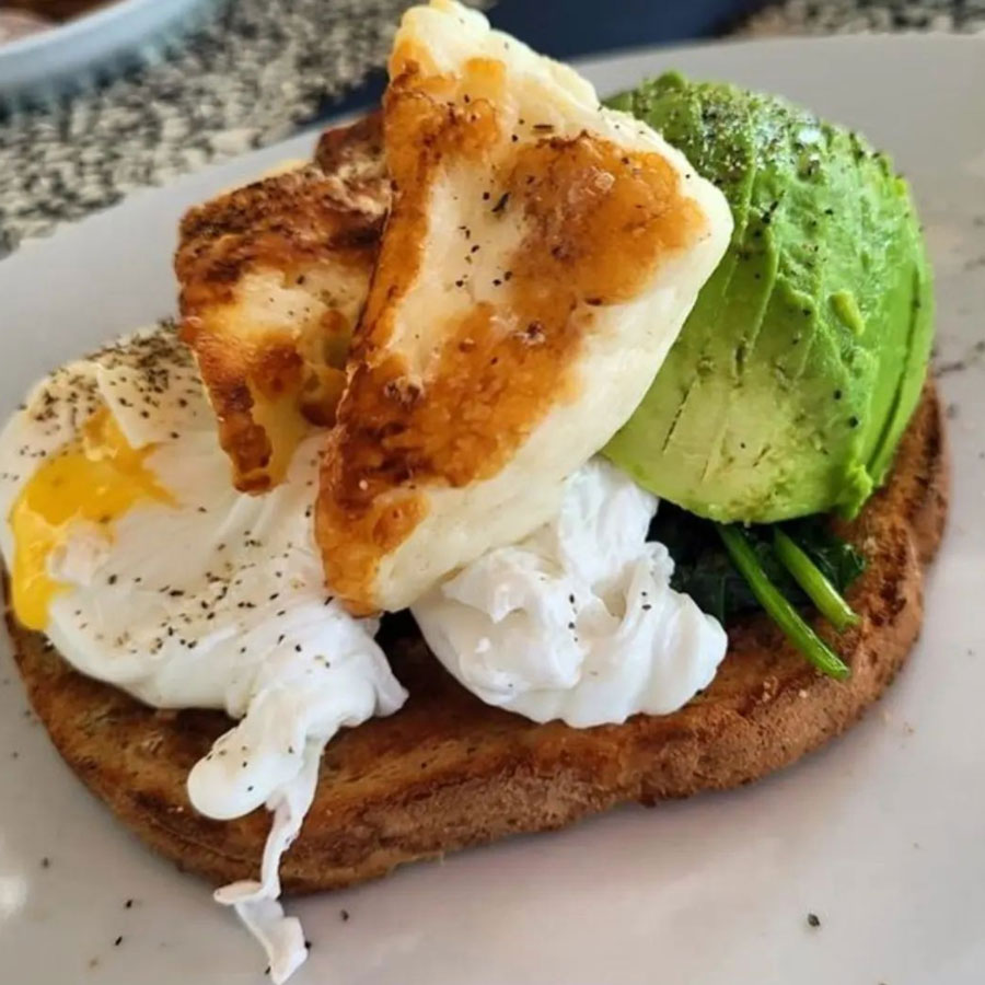 halloumi avocado poached eggs toast breakfast st ellis llanelli