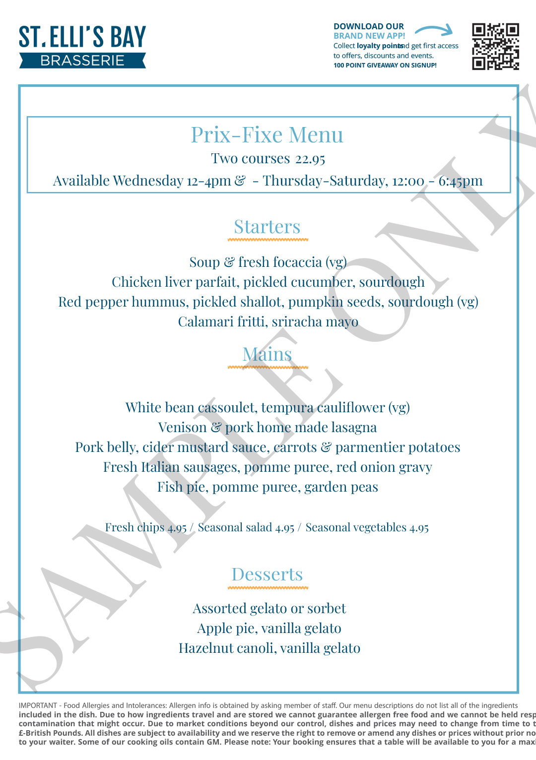 st ellis bay llanelli prix fixe menu