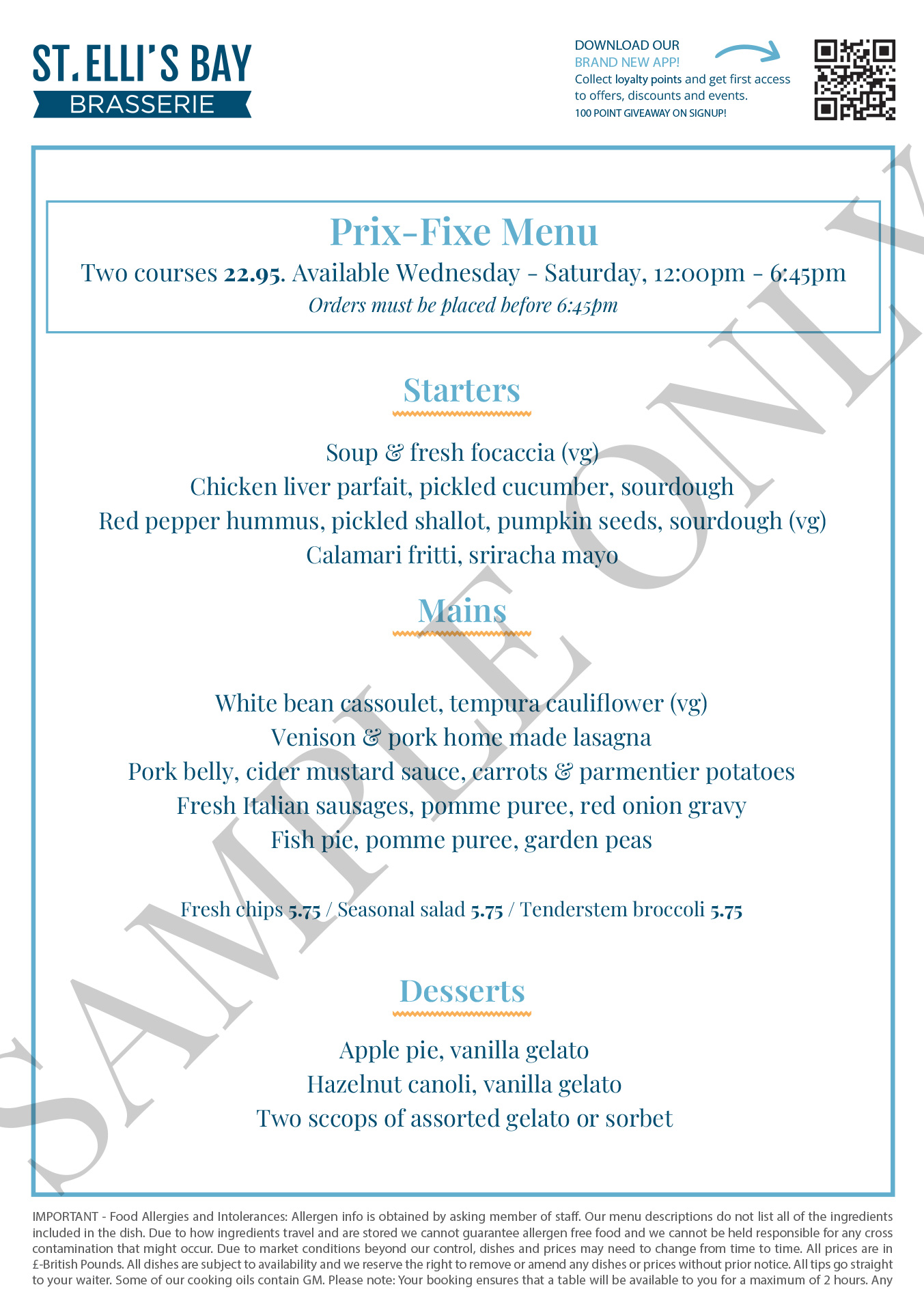 st ellis bay llanelli prix fixe menu